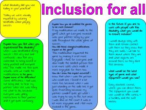 Inclusion for all